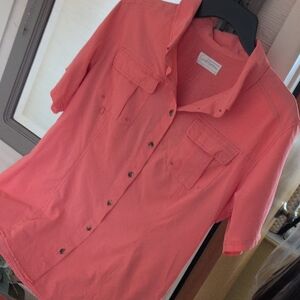Gander Mountain Coral Button-Up Shirt Guide Series Size Large
